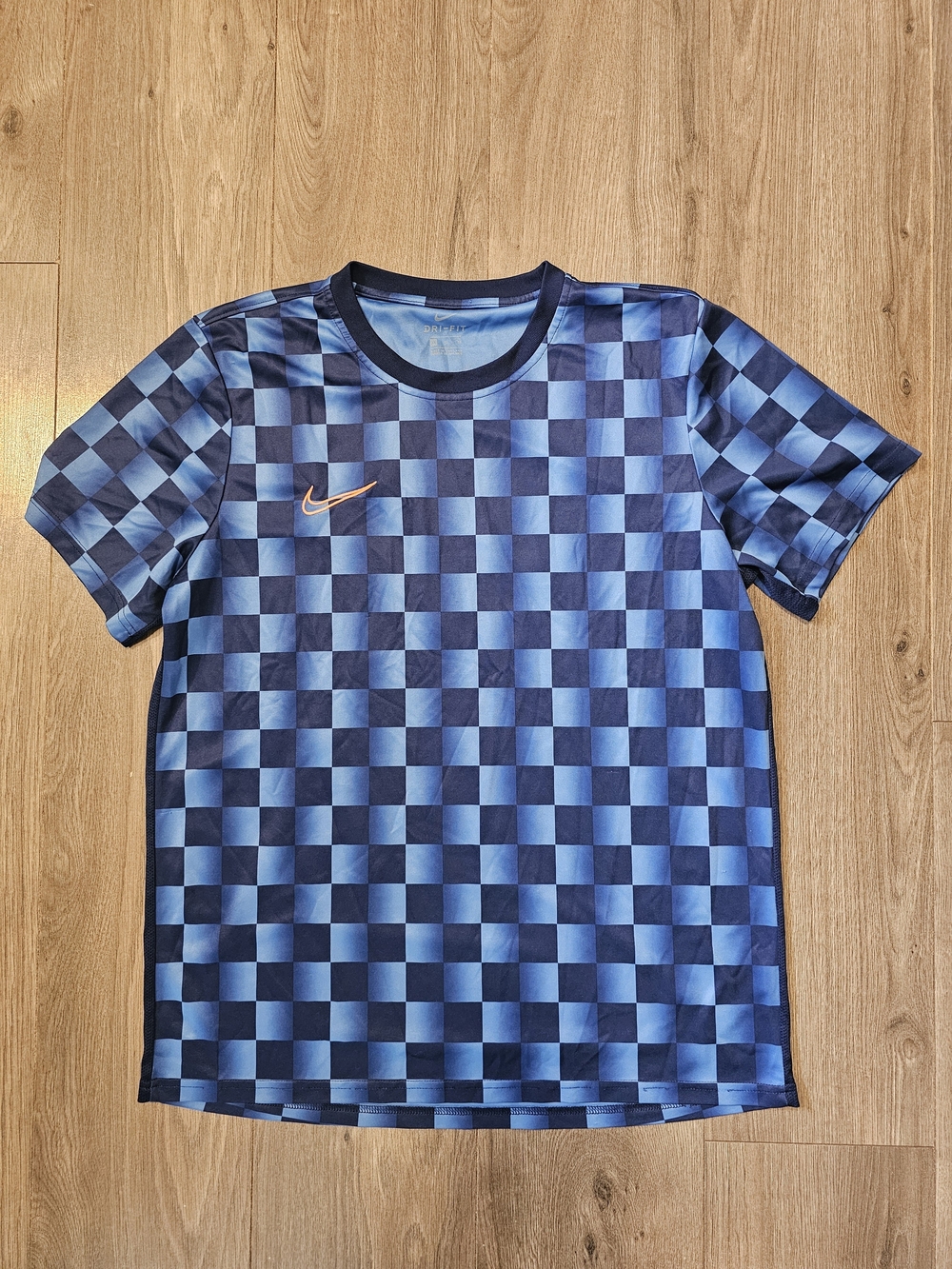 Nike Men's Blue Checkerboard Athletic T-Shirt